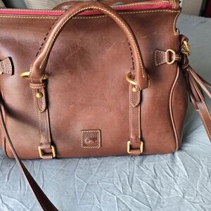 Dooney & Bourke Large Florentine Chestnut Leather Satchel